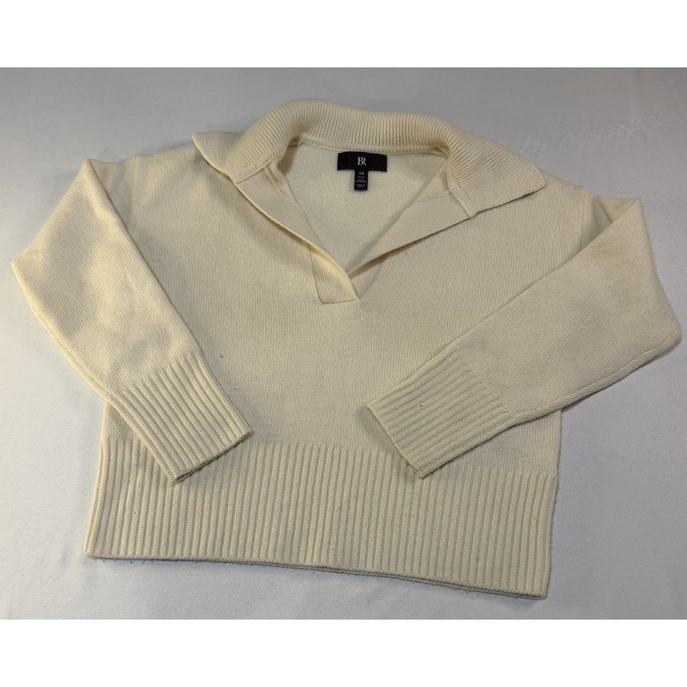 Banana Republic Luna 100% Cashmere‎ Sweater Polo Sandstorm Size Petite XS Johnny